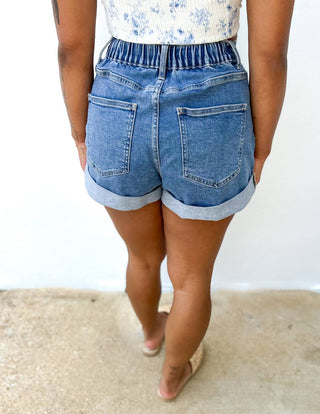Anniewear - Drown Me In Love Loose Fit Denim Shorts