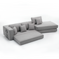 Folding Convertible 3-Seat Sleeper Sofa Bed in Gray