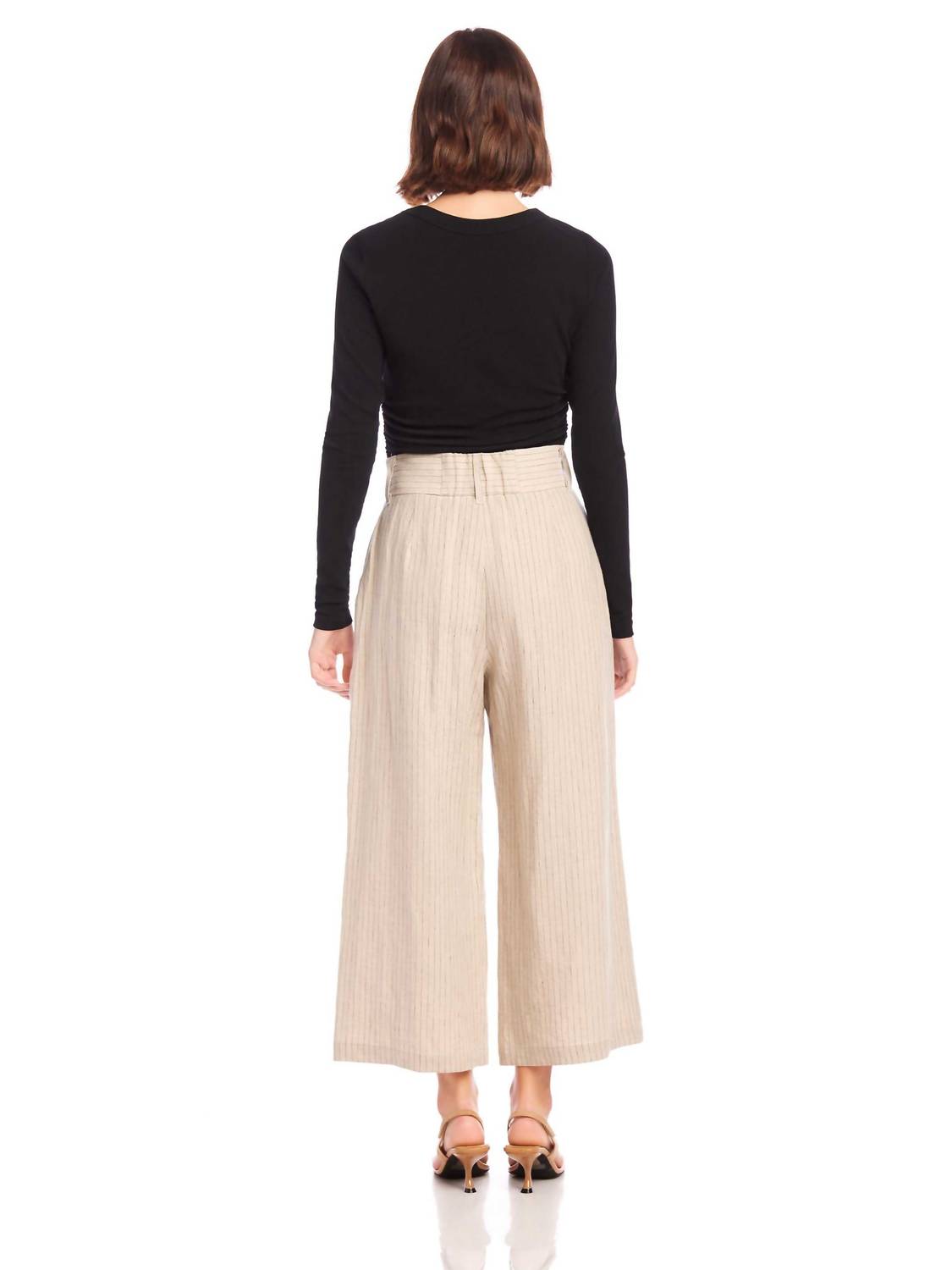 Fifteen Twenty - Sadie Stripe Wide Leg Trousers Pants