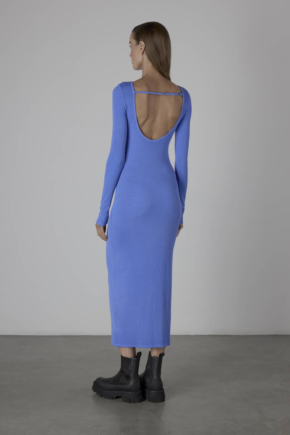 Enza Costa - SILK RIB L/S SCOOPBACK DRESS