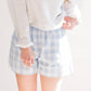 By Together - Woven Gingham Wide Leg Shorts