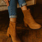 Pierre Dumas - Women's Suede Western Chic Block Heel Ankle Booties