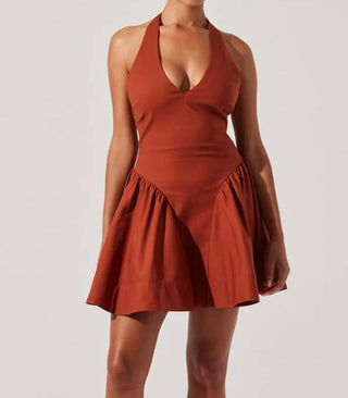 Astr - Nicole V Neck Halter Mini Dress