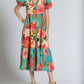 Apny - Mixed Print Long Tiered Dress