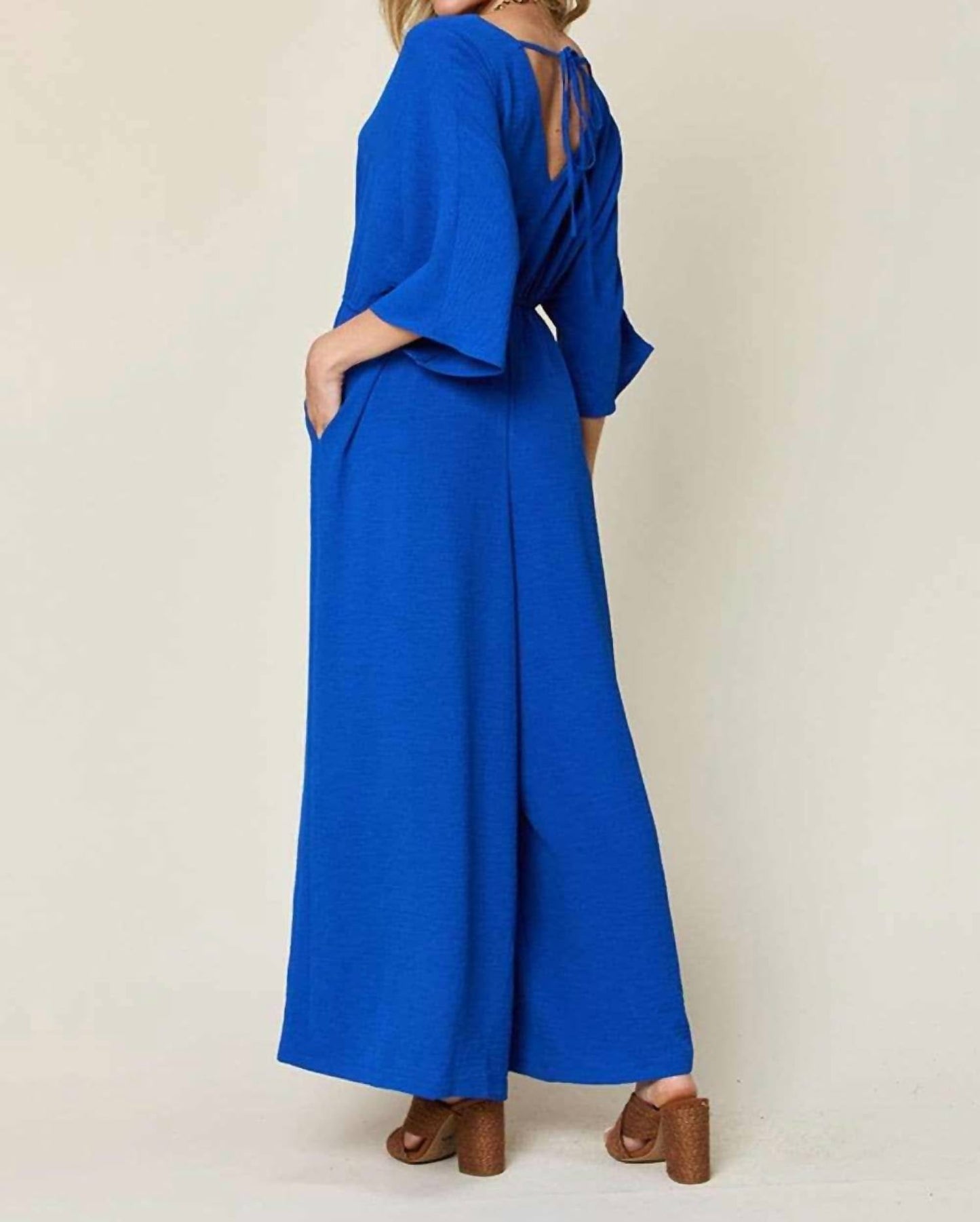 Double Take - Chic Surplice Wide Leg Jumpsuit