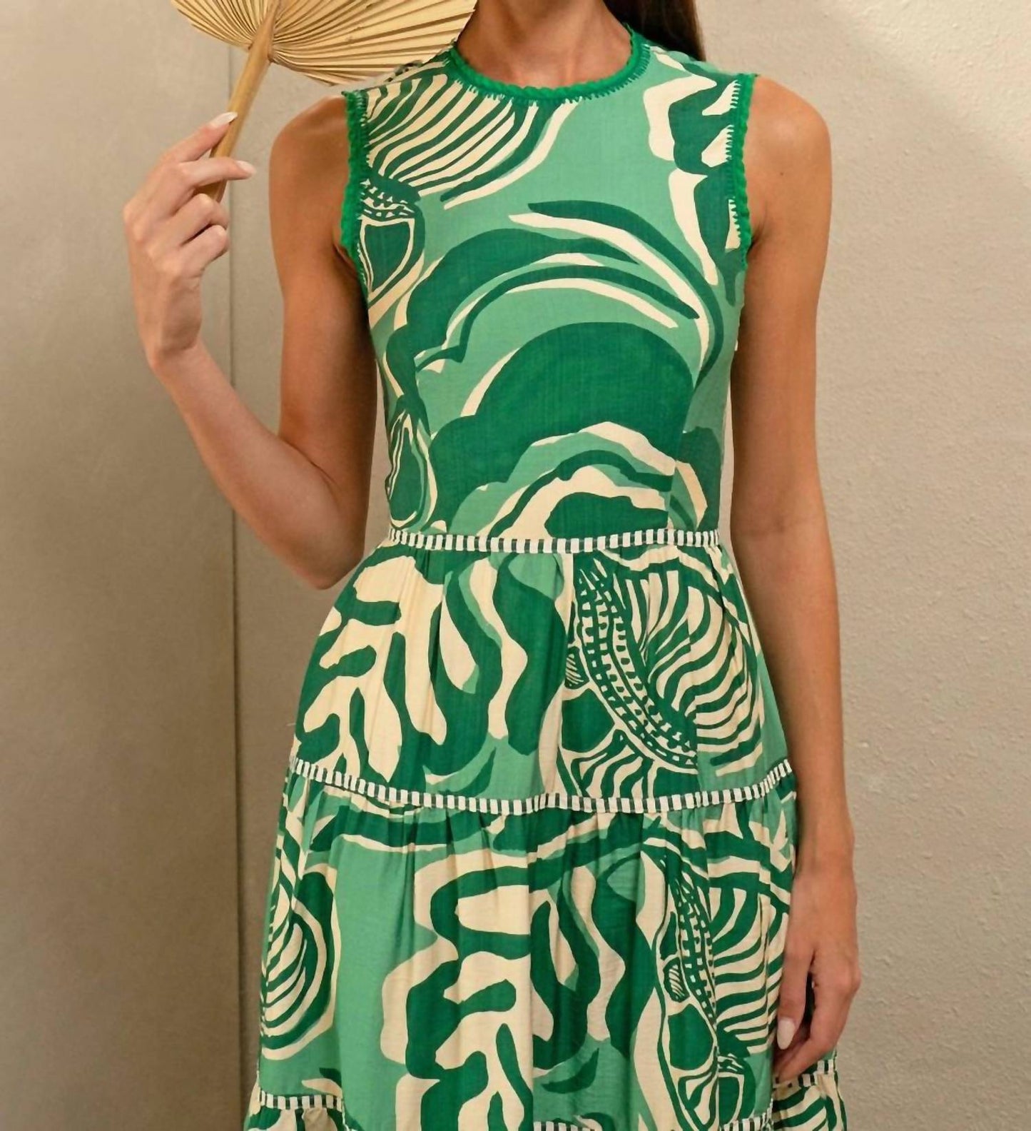 Adelyn Rae - Alva Leaf Midi Dress