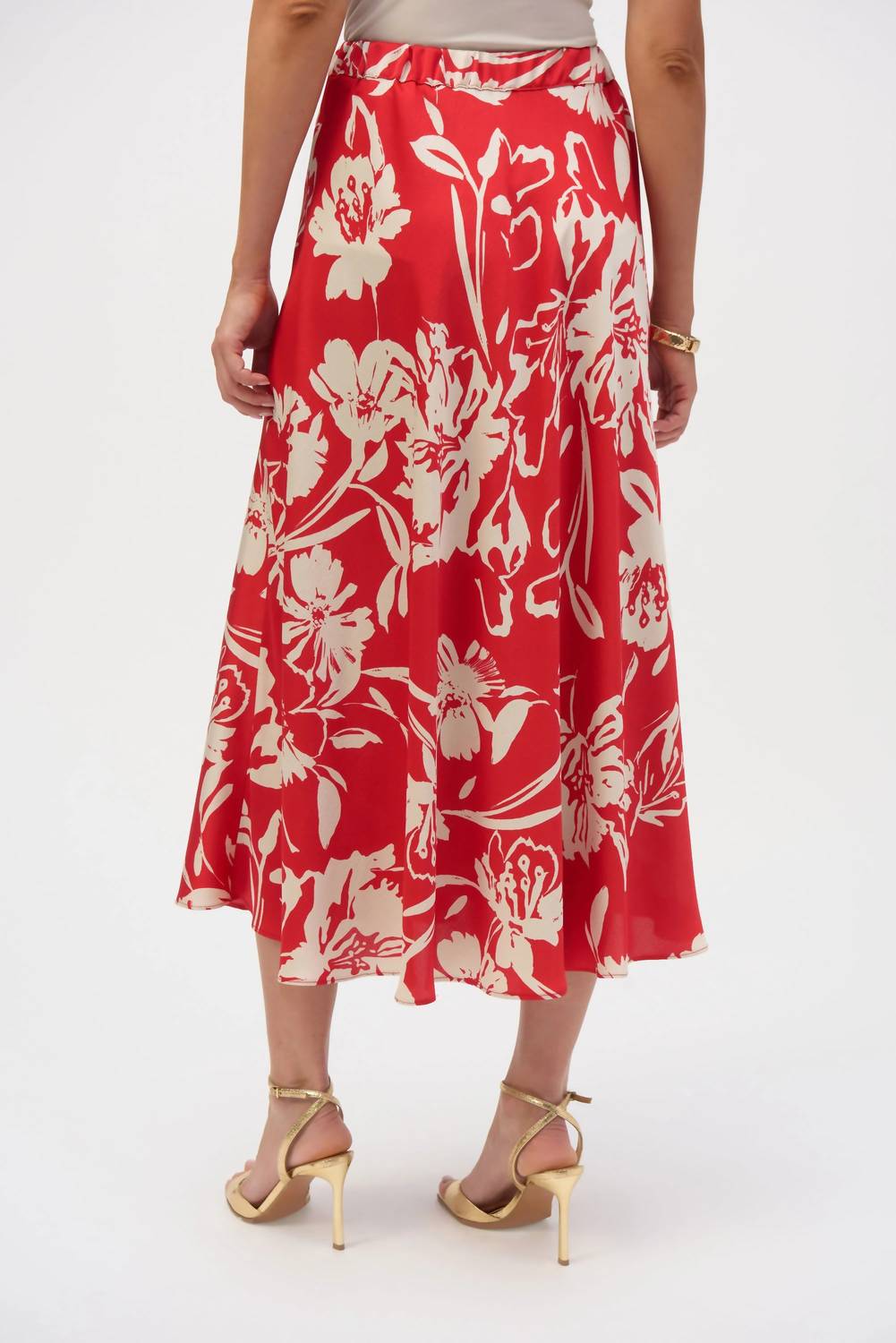 Joseph Ribkoff - Satin Floral Print A-line Skirt