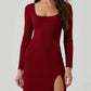 Astr - Long Sleeve Ribbed Sweater Dress