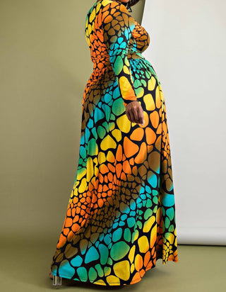 The Curve La - Plus Size Long Sleeve Surplice Wrap Top And Maxi Skirt Set