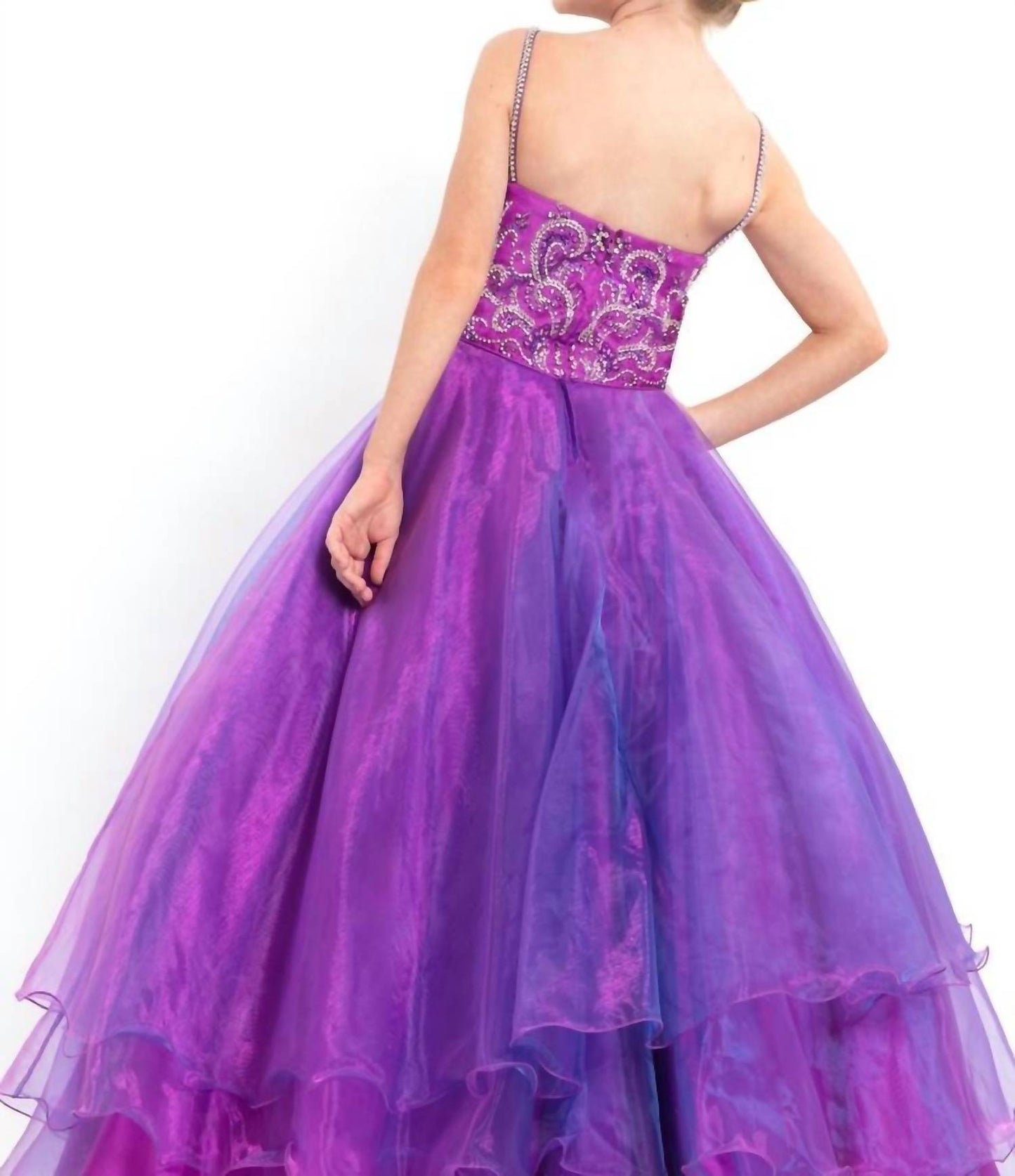 Rachel Allan - Beaded Bodice Organza Pageant Ball Gown