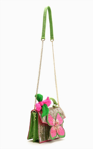 America & Beyond - Women's Glam Doll Floral Top Handle Bag