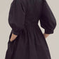 Entro - Puff Sleeve Tie Front Dress