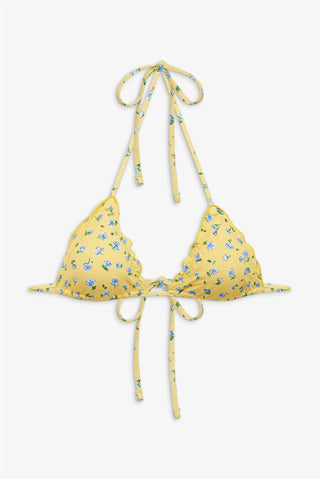 Frankies Bikinis - Tidal Floral Triangle Bikini Top