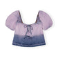 Ganni - Future Denim Puff Sleeve Top