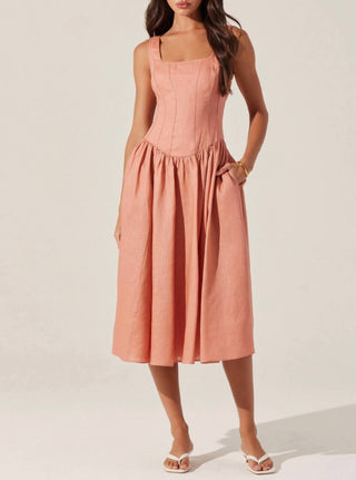 Astr - Thierry Linen Midi Dress