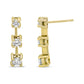 14K Yellow Gold 1/2 Cttw Round Diamond 3 Stone Graduated Linear Drop Past, Present and Future Stud Earrings (H-I Color, SI1-SI2 Clarity)