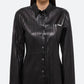 Helmut Lang - Pleated Leather Classic Shirt