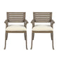 Helen Outdoor Acacia Wood Dining Chair Set of 2 - Gray / Creme