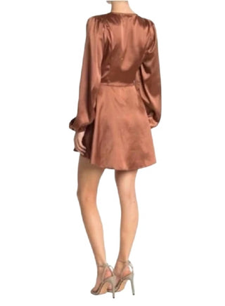 Afrm - Madine Satin Fit & Flare Dress