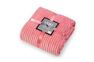 Fleece Ribbed Throw Blanket for Couch - Thick and Warm - Multiple Sizes & Colors