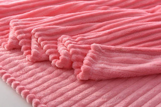 Fleece Ribbed Throw Blanket for Couch - Thick and Warm - Multiple Sizes & Colors