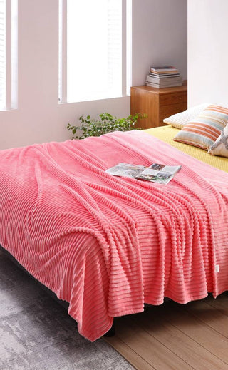 Fleece Ribbed Throw Blanket for Couch - Thick and Warm - Multiple Sizes & Colors