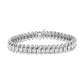 14K White Gold 5.0 Cttw Princess Cut Diamond 7" Invisible Set Wavy S-Link Tennis Bracelet (G-H Color, SI1-SI2 Clarity)