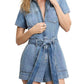 Good American - Fit For Success Lite Linen Denim Shorts Romper