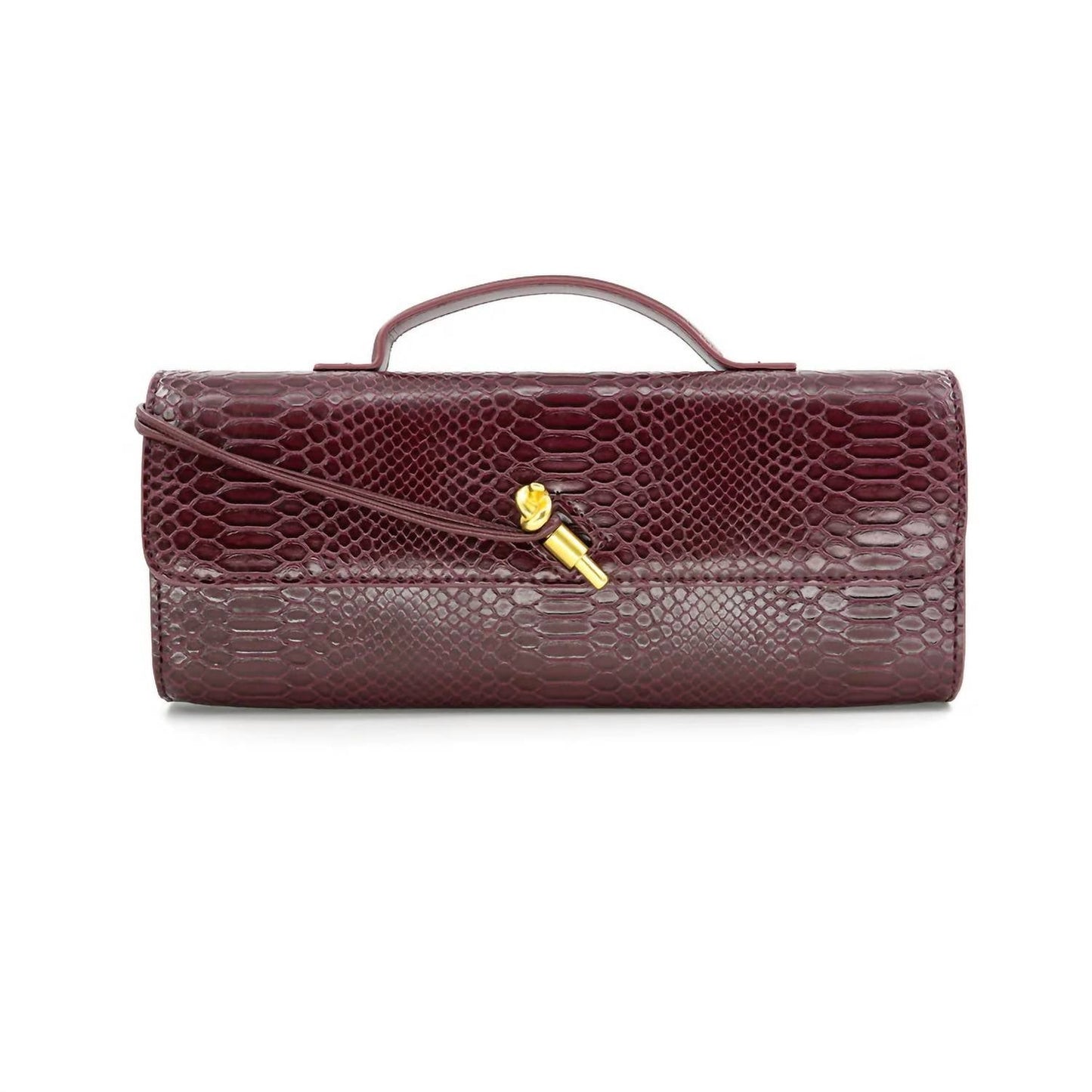 Bc Handbags - Women's Croc Embossed Leather Clutch Bag
