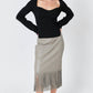 Endless Rose - Fringe Faux Leather Midi Skirt