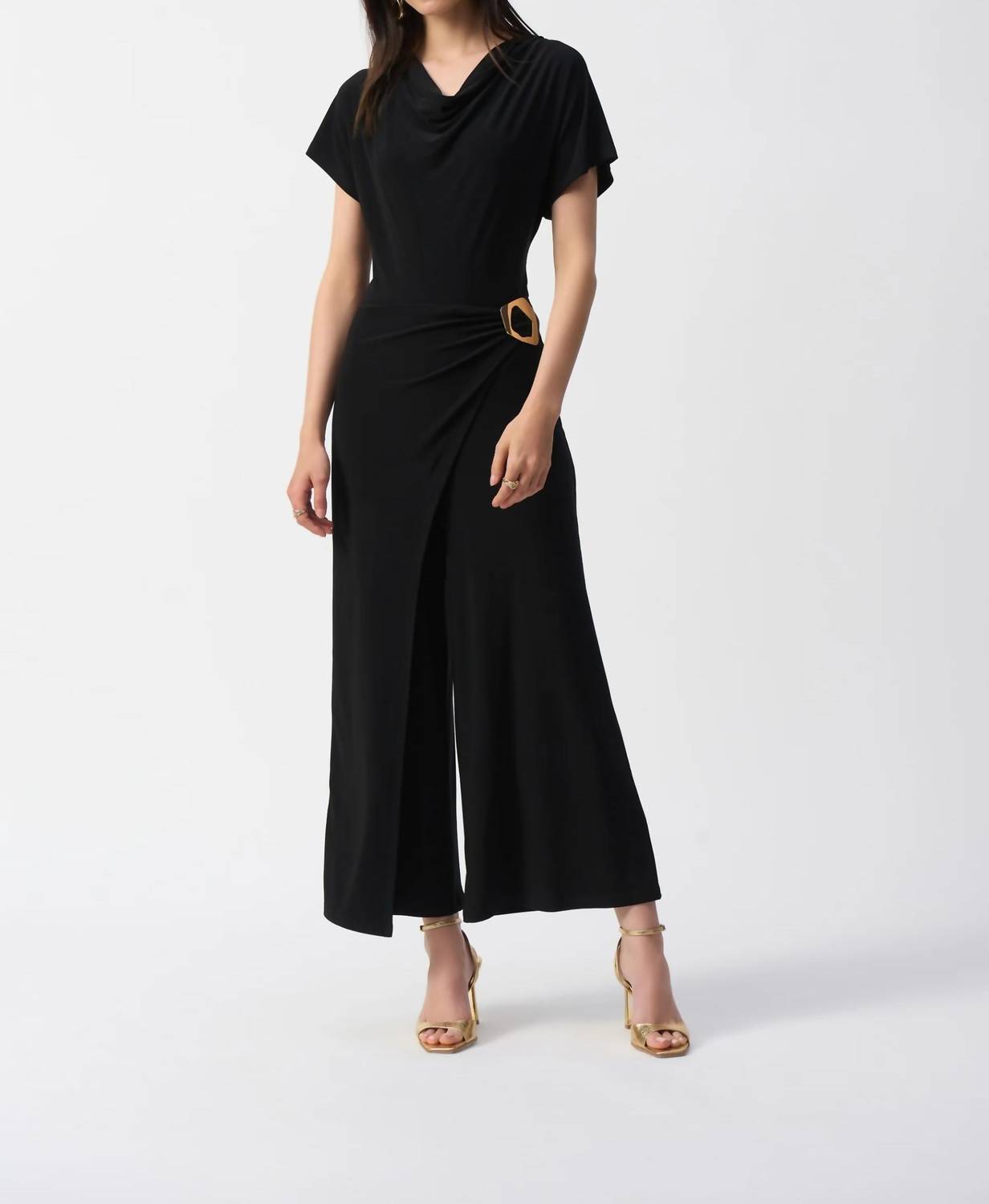 Joseph Ribkoff - Cowl Neck Wrap Front Jumpsuit