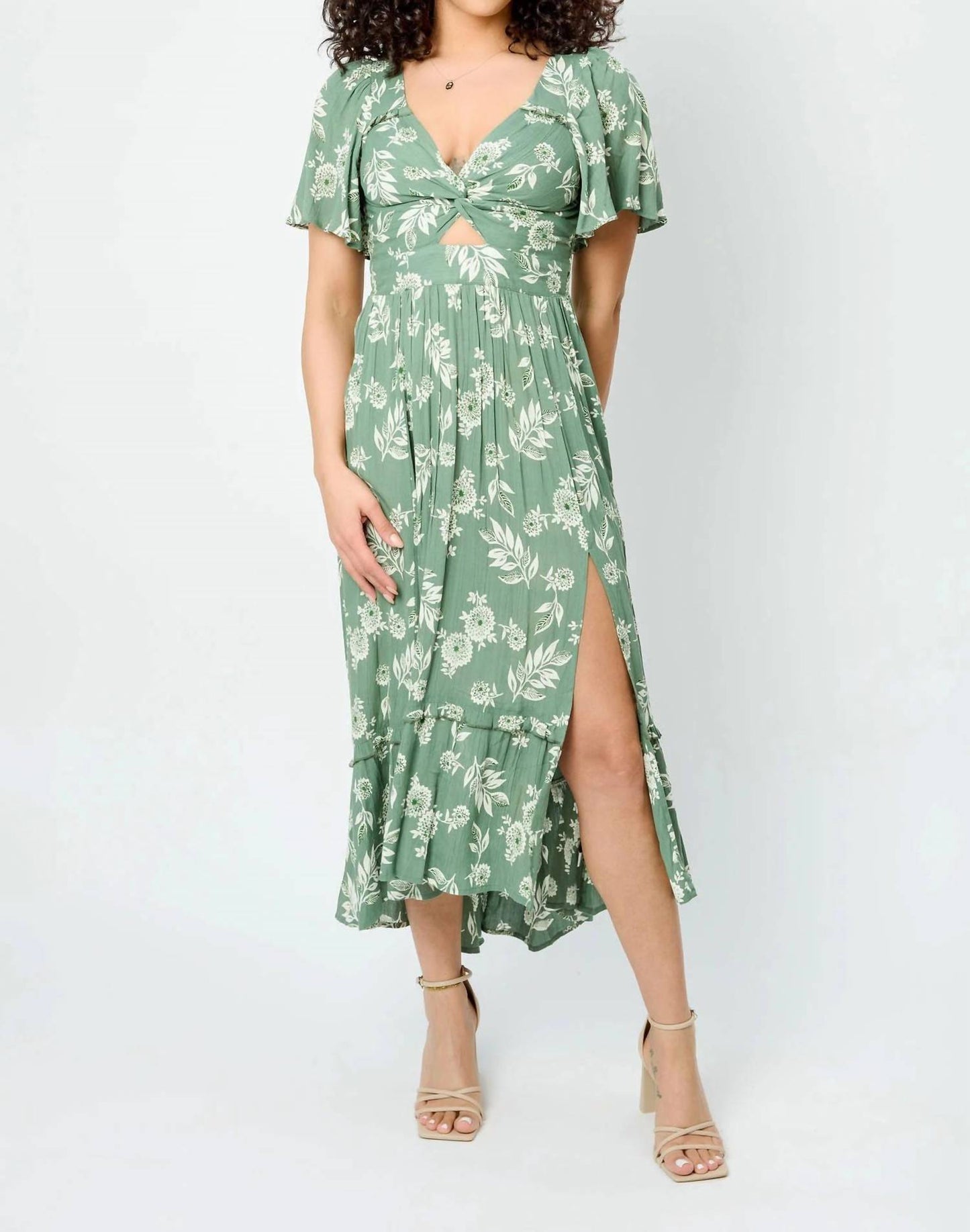 Angie - Floral Knotted Maxi Dress