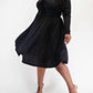 The Curve La - Plus Size Glitter Knit Flare Dress With Bow Details