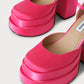 Steve Madden - Women's Charlize Pink Satin Platform Heel