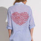 Elan - Resort Button-Down Heart Graphic Top