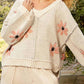 Pol - CHENILLE FLOWER SWEATER
