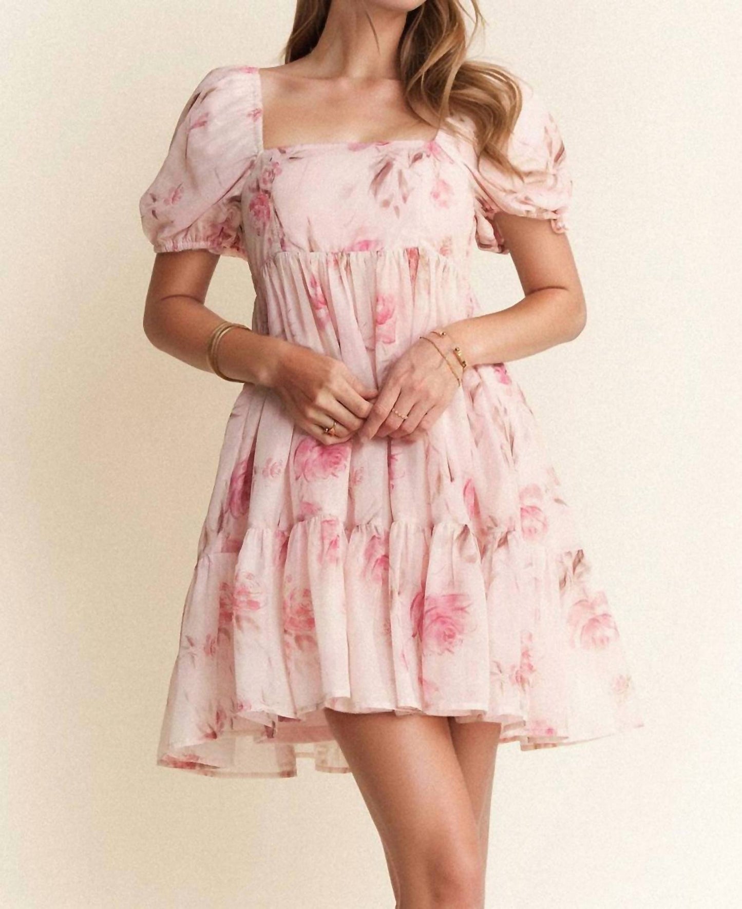 Davi & Dani - Lace Mini Dress Ruffle Sleeve