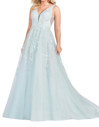 Ellie Wilde - V-neck Long Prom Dress