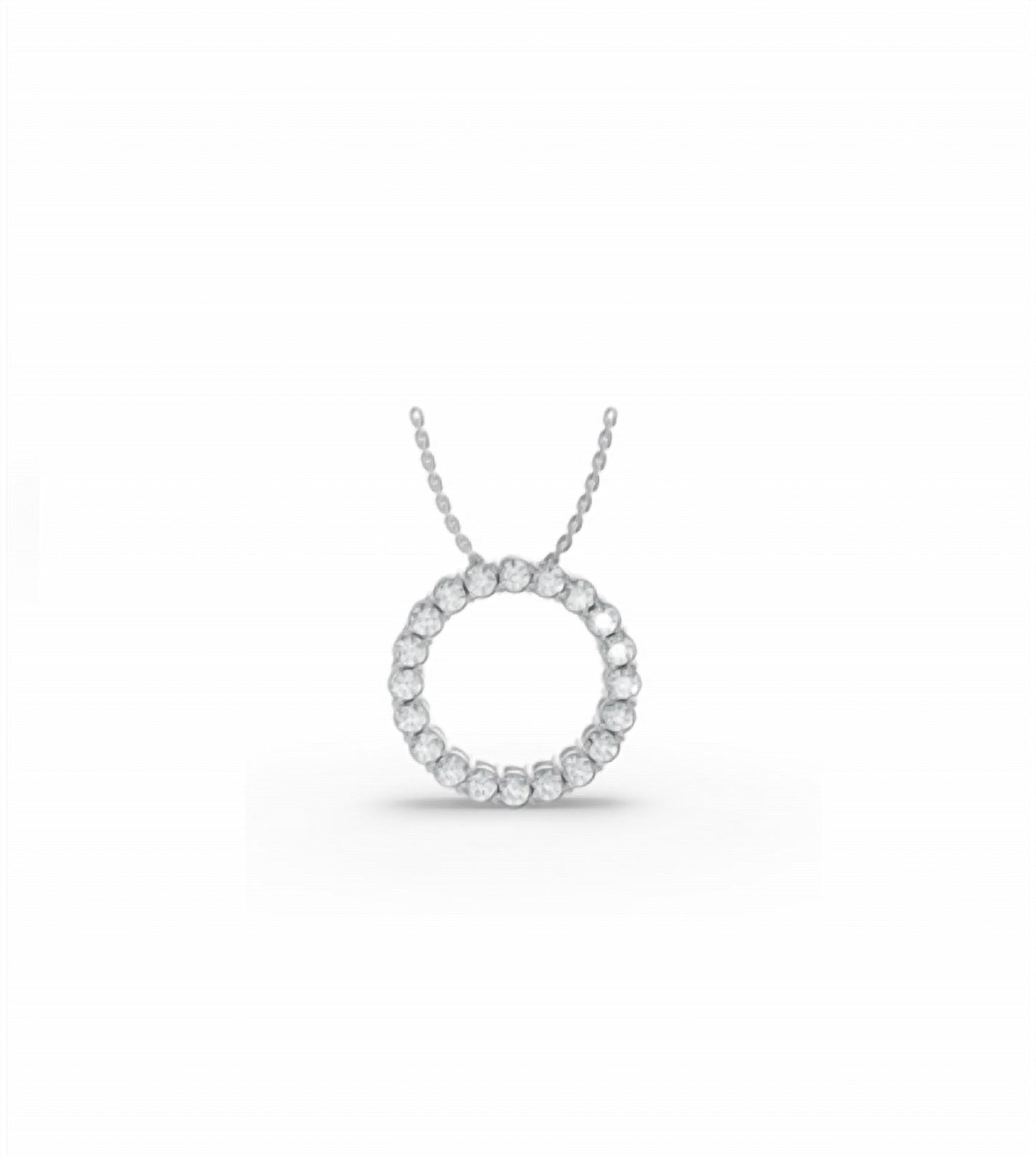 Aamiaa - 925ss Lab-grown Diamond Circle Pendant With Chain 1.00ctw