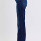 Judy Blue - Mid Rise Straight Leg Jeans With Fray Hem