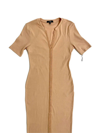 7 For All Mankind - Bodycon Ribbed Short Sleeve Midi Dress