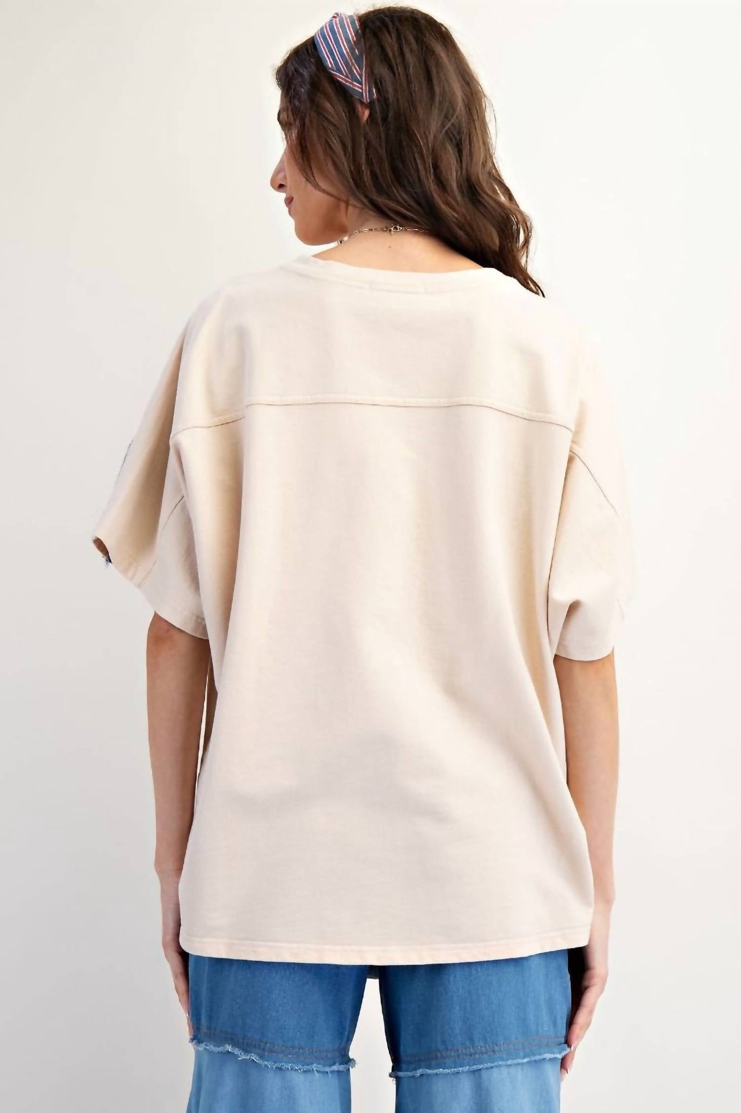 Easel - Heart Patch Knit Top