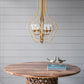 4 Light Metal Chandelier with Adjustable Chain - Gold