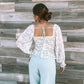 Lucy Paris - Mabel Smocked Floral Long Sleeve Ruffle Top