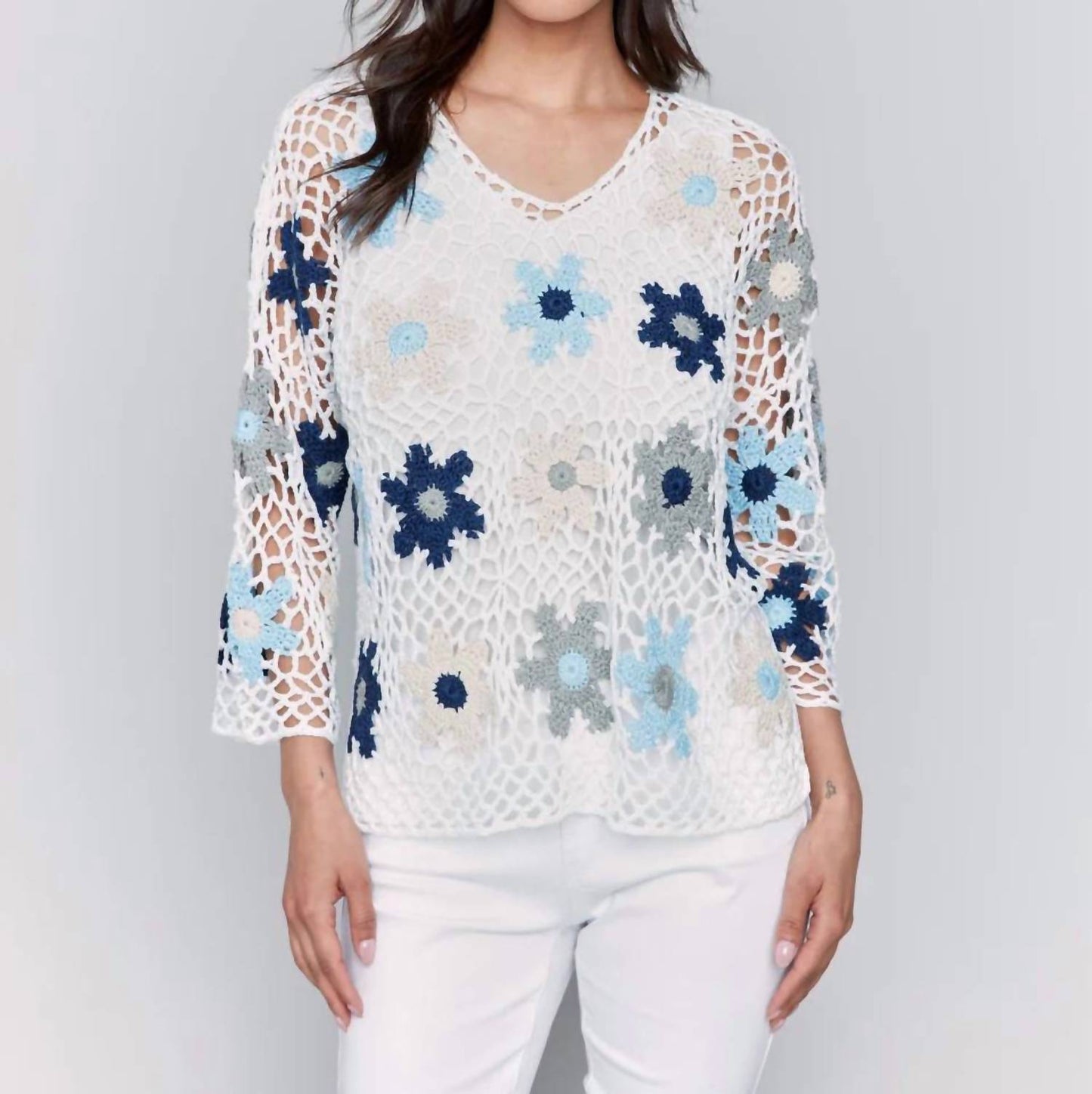 Charlie B - Handcrafted Floral Crochet Top