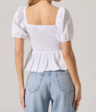 Astr - Bow Front Peplum Top