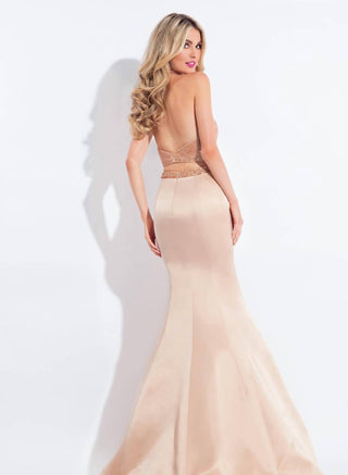 Rachel Allan - Matte Satin Two-piece Mermaid Gown
