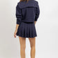 Mable - PLEATS AND THANKS CROPPED SWEATSHIRT AND MINI SKIRT SET