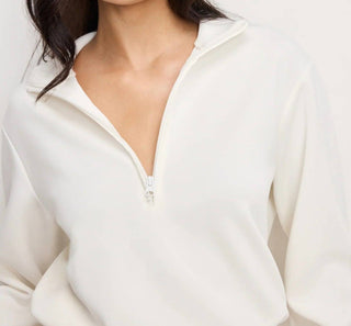 Good American - Air Soft Half Zip Sweatshirt