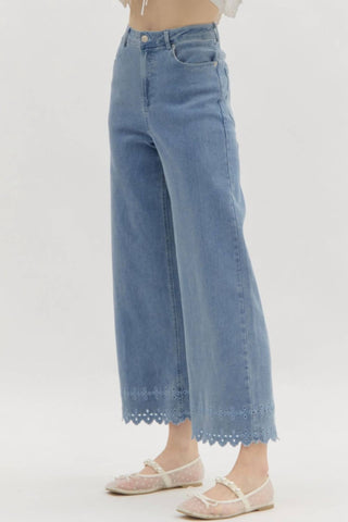 Entro - High Waist Eyelet Pants